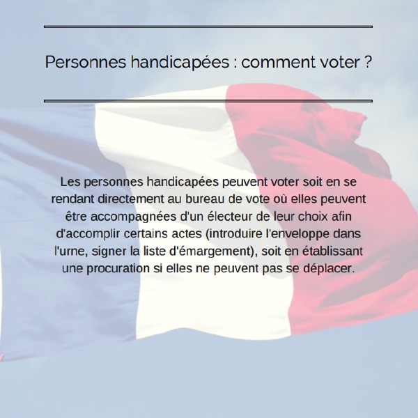 Personnes handicapées : Comment voter?